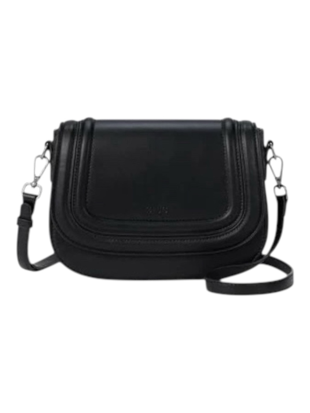 Zara Black Crossbody Saddle Bag
